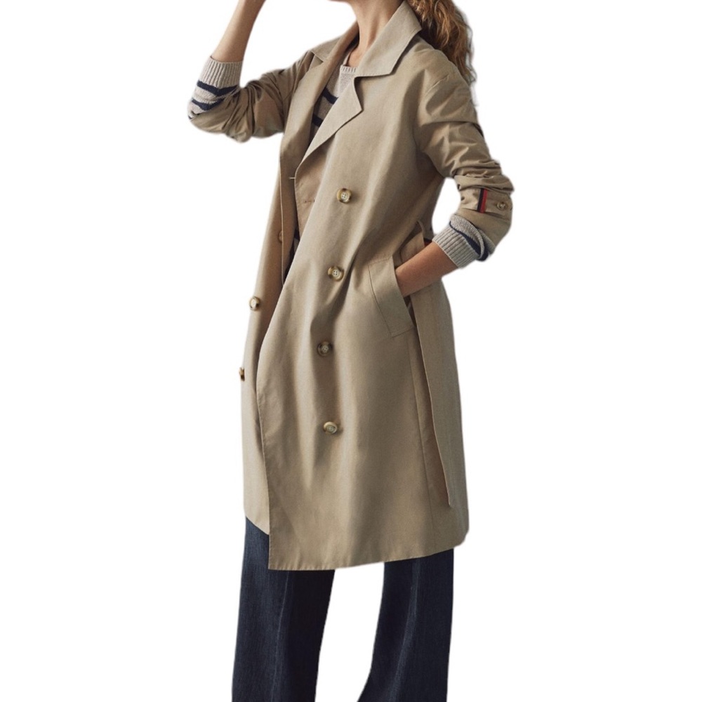 KULE Double-Breasted Tan Trench Coat